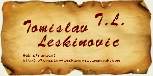 Tomislav Leškinović vizit kartica